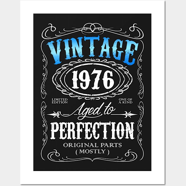 Vintage 1976 aged to perfection 40th birthday gift for men 1976 40 birthday Wall Art by AwesomePrintableArt